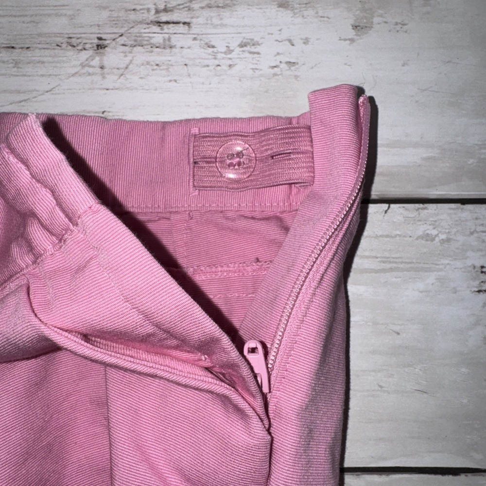 Janie and Jack Chino Shorts Baby Pink Bow Side Zip Adjustable Waist 18 24 Months - Picture 6 of 7